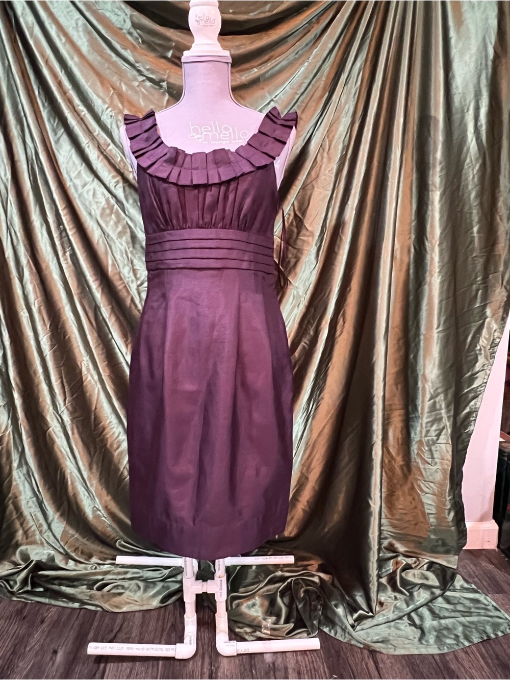 Jessica Howard Deep Purple Ruffle-Neck Cocktail Dress